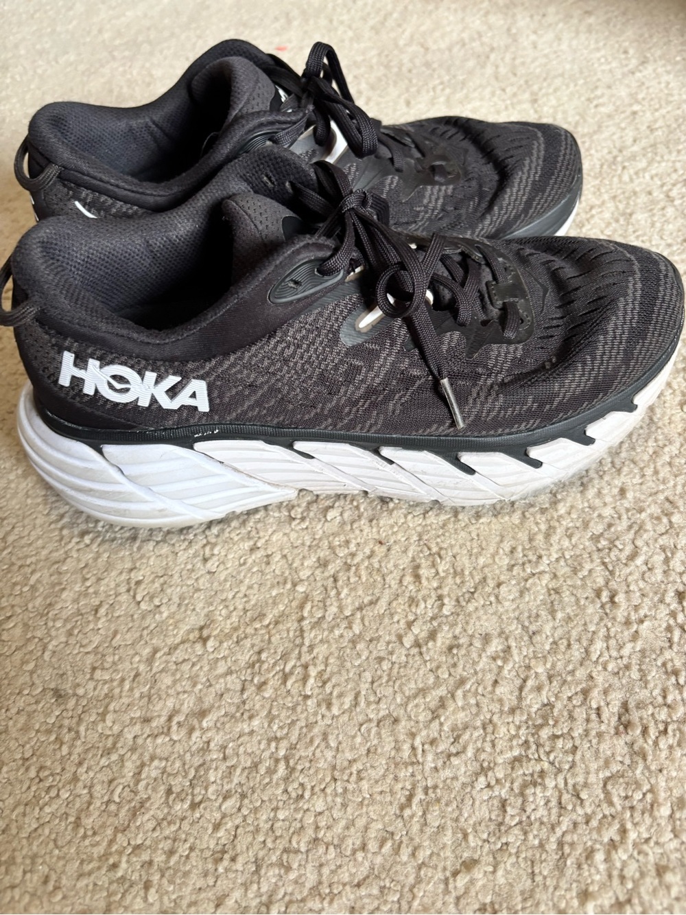 Hoka Gaviota 4 Women's 9 Black White Stability Running Shoes